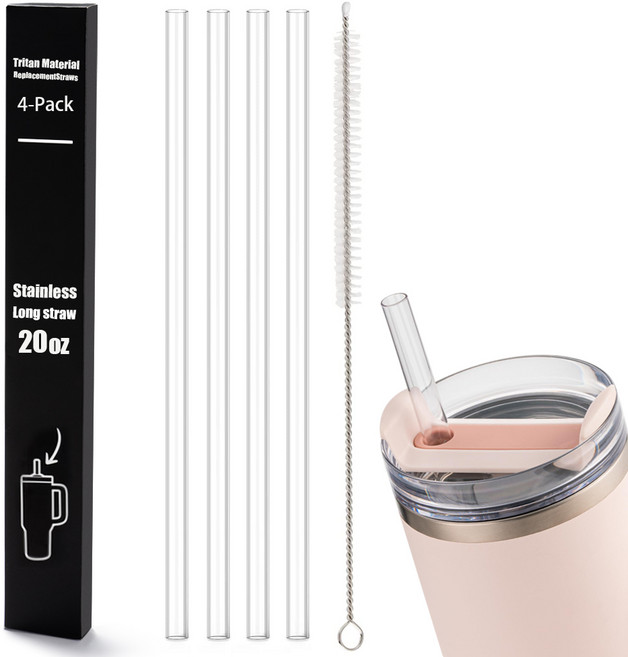 LJL 스탠리 스타벅스 호환 빨대 1.18l/887ml/591ml [트라이탄 재질] 4p+세척솔 1p 세트, 1세트, 591세트