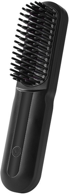 HULULU 휴대용 무선 3단계 온도조절 음이온 스트레이트 머리 빗 헤어 고데기, 블렉