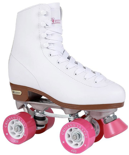 시카고 스케이트 남성 클래식 롤러 - 블랙 쿼드 링크, White