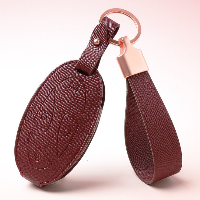 (각인무료)현대 호환 차키케이스 싼타페MX5 그랜저GN7 더뉴아반떼 쏘나타디엣지 더뉴투싼 코나 아이오닉 5버튼 7버튼 조약돌 키링 차량용품 키홀더, 현대 G(각인가능), 로얄버건디