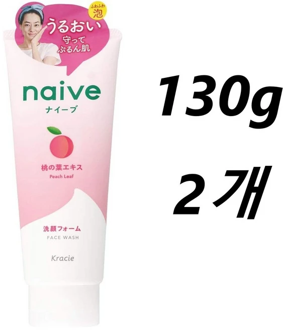 일본 크라시에(Kracie) 나이브(naive) 페이스 워시 복숭아향, 2개, 130g - 쿠팡