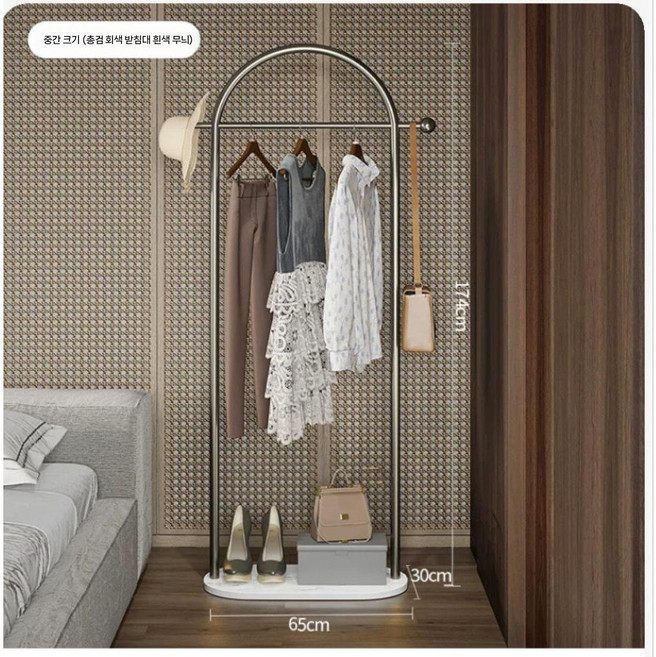 양면 행거 사선 헹거 가방 매장용 호텔 양방향 옷걸이, C. 65CM 그레이/화이트