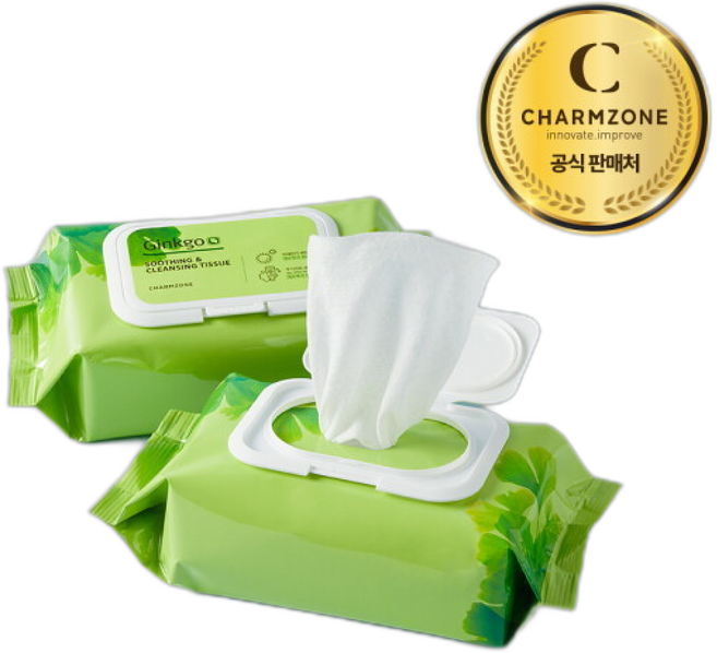 참존 징코 수딩 앤 클렌징 티슈 (), 2개, 353g, 2매입