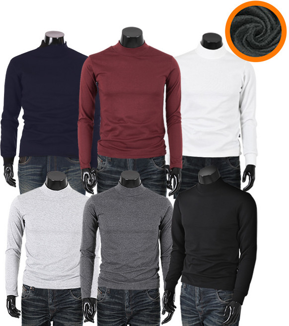 제네브(ZENEVE) 남여공용 국내생산 S~3XL 기모 반목폴라 티셔츠