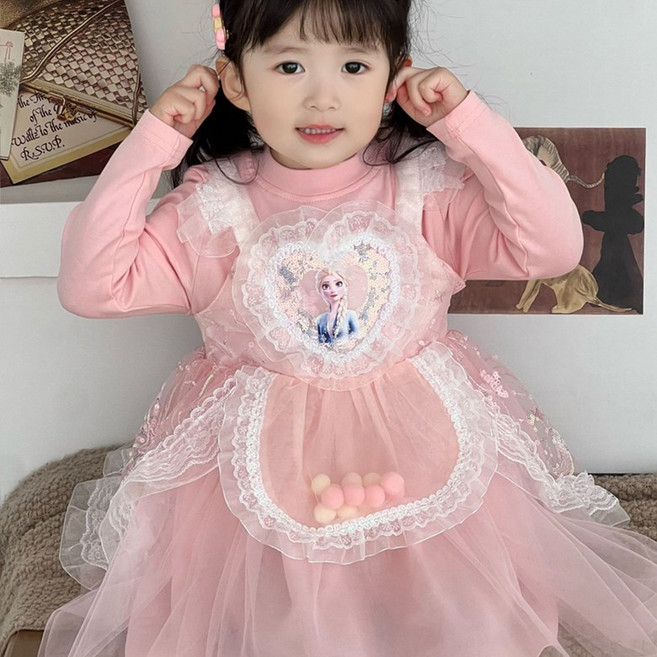 웨스턴 NEW 겨울왕국원피스 엘사드레스 긴팔원피스 공주드레스 (사은품:왕관 요술봉) T-1