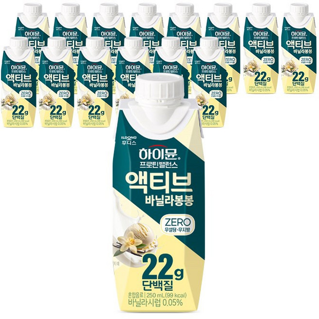 하이뮨 프로틴 밸런스 액티브 22g 바닐라봉봉 ZERO, 15개, 250ml