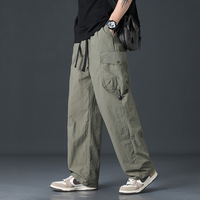 남성 봄여름 카고 조거팬츠 와이드핏 아웃도어 등산 캠핑 작업 캐주얼 롱팬츠 -29018