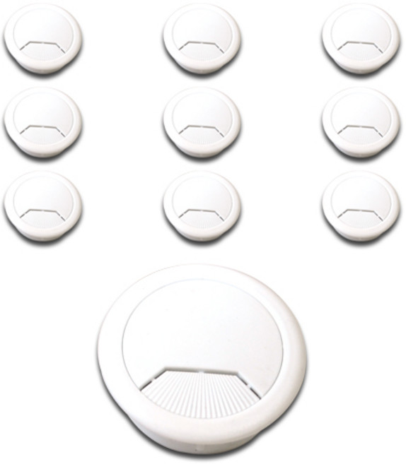 철물바다 PVC 전선캡 홀캡 전선캡54 책상 홀 타공 커버 전선 마개 컴퓨터 뚜껑 정리, 화이트, 10개