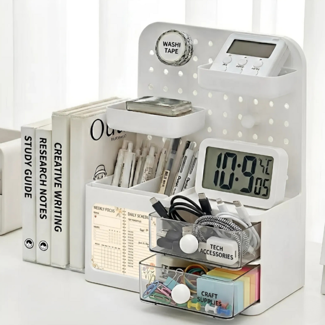 케이빅스 다기능 데스크오거나이저, 1개, 스노우화이트