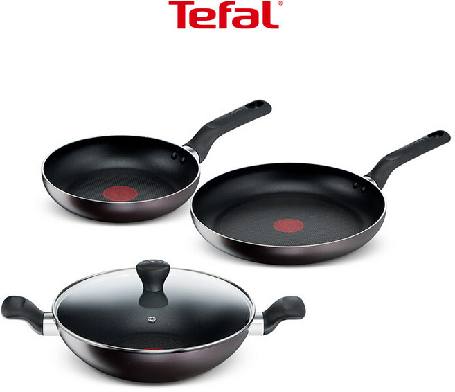 테팔 티타늄1X 퍼펙트 브라운 4종(팬20+팬28+웍28+유리뚜껑28), 1세트