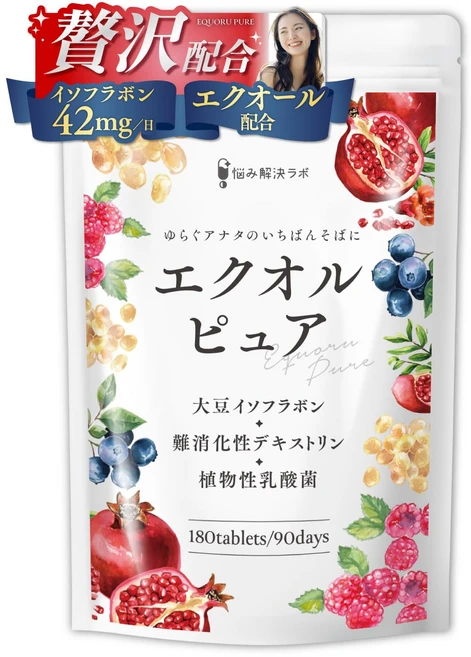여성에게 좋은 성분 호화 배합 에쿠올 퓨어 이소플라본 42mg 에쿠올 90일분 180알 국내 제조 비타민 B6 보충제 콩 이소플라본 미용 알파리포산, 1개, 180정 - 쿠팡