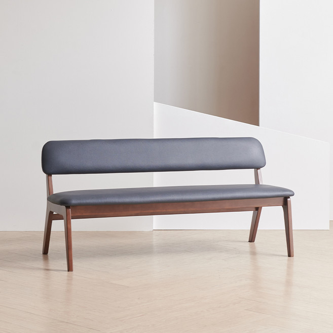 라로퍼니처 밀러 고무나무 원목 낮은 2인 3인 벤치 식탁 의자 밴치, 월넛