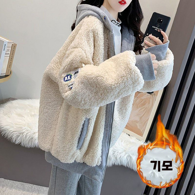 rigiu 여성 겨울 기모 두꺼운 후드 자켓 7265989호 Dp46KR