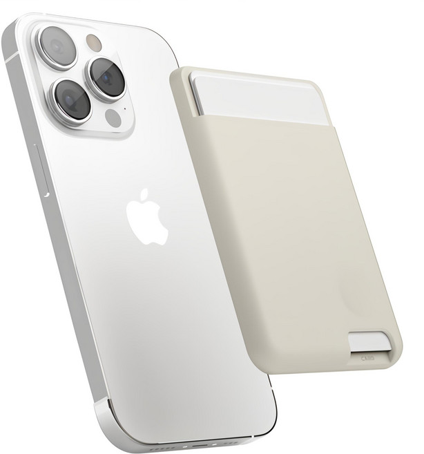 엘라고 맥세이프 실리콘 카드지갑 휴대폰 케이스, 스톤, 1개