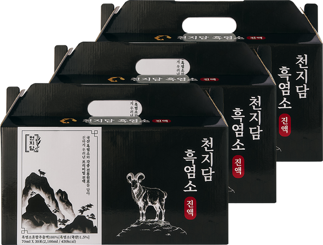 천지담 충북제천 흑염소 진액 70ml (흑염소혼합추출액 100%), 3박스, 2.1L