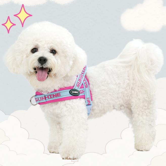 러뷰펫 강아지 앞섬방지 하네스 소형견 중형견 대형견, 핑크, 1개