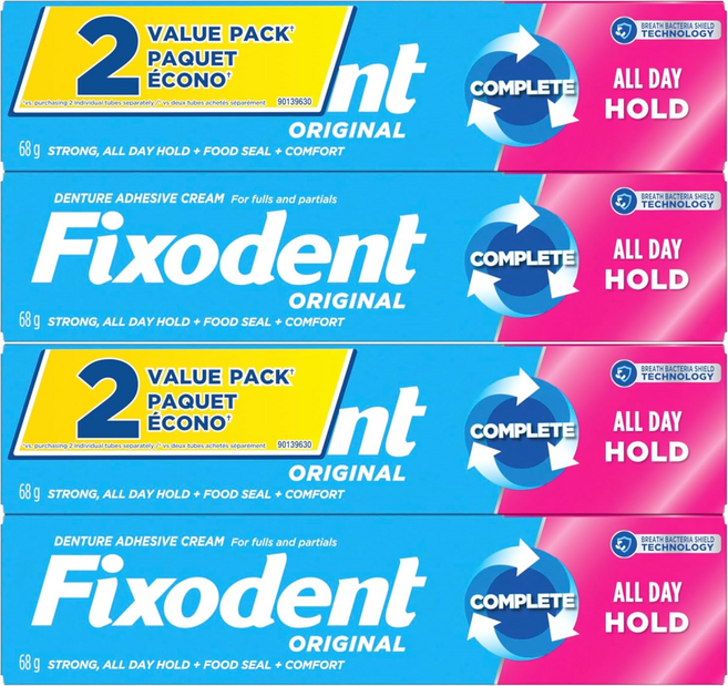 픽소덴트 FIXODENT 오리지날 덴처 의치접착제 틀니 안정제 68g 4개