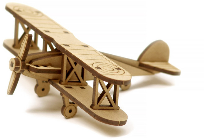 마이즈 탈것 복엽기 VE-18 목재 조립키트 친환경 MDF소재 국내제작 1개, 나무색