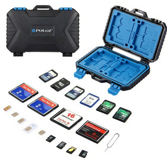 PULUZ 메모리카드 SIM카드 방수 보관 케이스 - SD TF CF 다기능 수납함