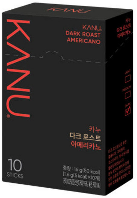 카누 미니 다크 로스트 아메리카노 1개입, 1개, 10개입, 900mg