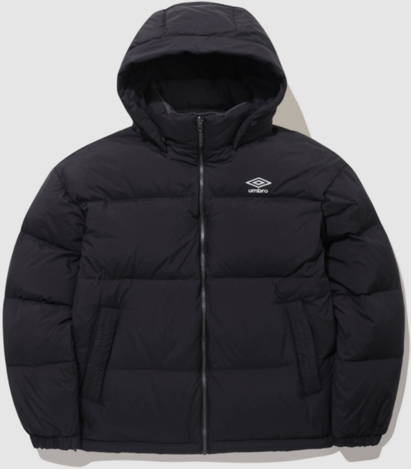 엄브로 블랙 패딩 잠바 점퍼 구스 다운 남녀공용 탈부착 UBMPPR9