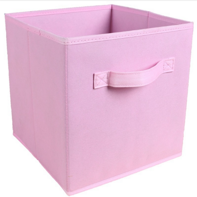 푸르른 접이식 부직포 수납박스, 핑크, 2개