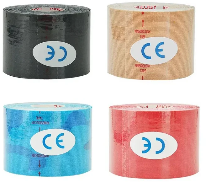 1/4Pcs 테이프 Kinesio 탄력 붕대 무릎 패드 테이프 운동 요법 지원 패드 잠금 스포츠 자체 접착 붕대, 09 4pcs-mix, 05 3.8cmX500cm