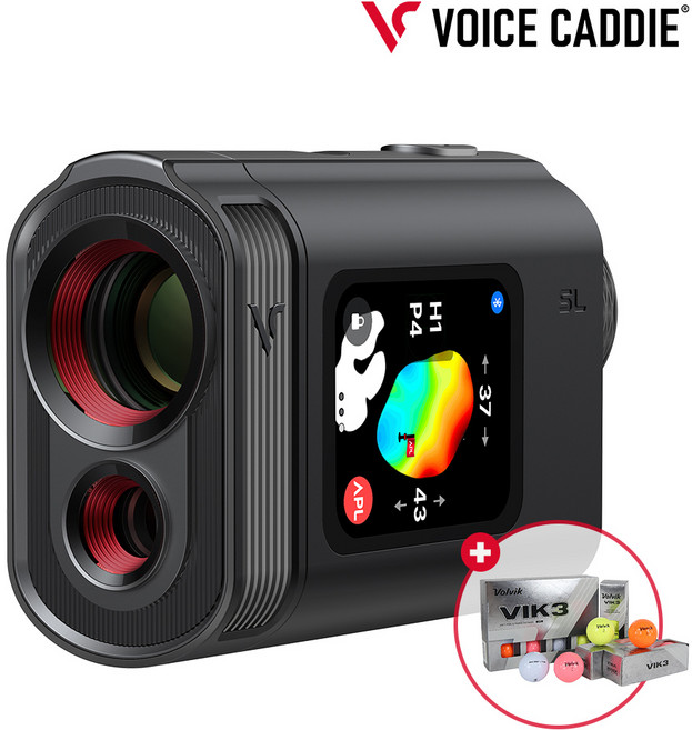 보이스캐디 SL MINI OLED 오토핀 레이저 거리측정기 + 골프공 증정, 블랙