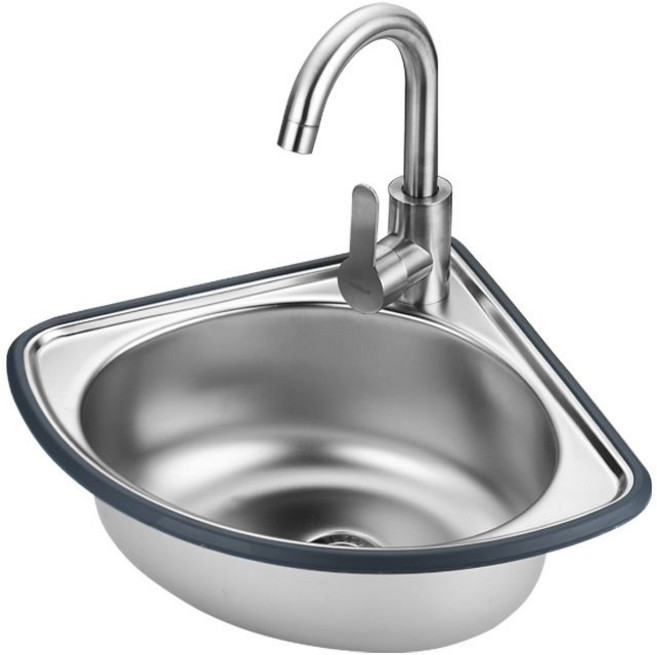 스텐 코너 세면기 미니 벽붙이 삼각형 모서리 간이싱크대