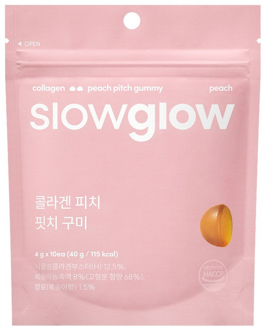 슬로우글로우 NEW 콜라겐 피치핏치 구미 젤리 10구미, 10개, 4g