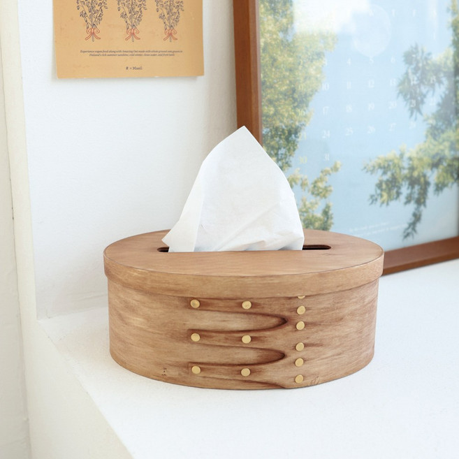 케이트가든 자체제작 우드 셰이커 티슈 케이스 휴지 커버 신혼 집들이 선물, 1개