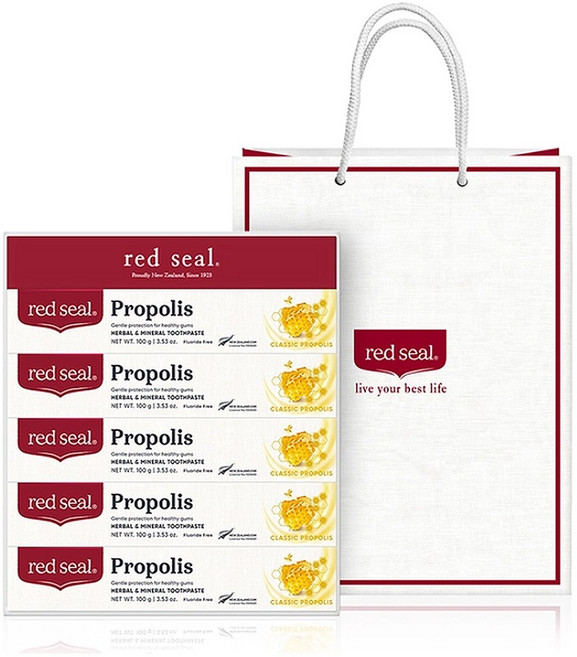 [코스트코] 레드씰 치약 선물세트 /100g X 5개 /뉴질랜드 천연치약/ 프로폴리스 허브 추출물 / 추석선물세트 / 명절선물세트