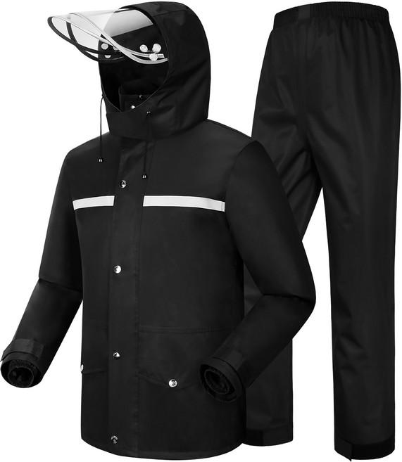 장마 배달 단체복 오토바이 상하의세트 우비 비옷, 블랙, 1세트