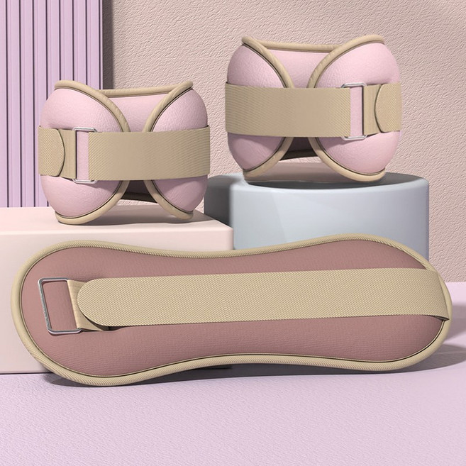 복나이트 손목 중량밴드 운동기구 모래주머니발목 발목 모래주머니 요가 헬스 중량 발목모래주머니（2개입）, 핑크색, 1.0kg