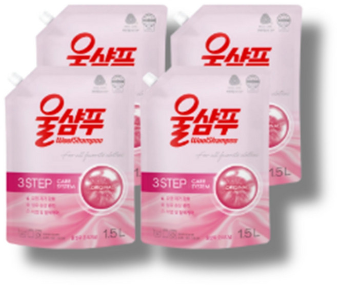 울샴푸 오리지널 리필, 1.5L, 4개