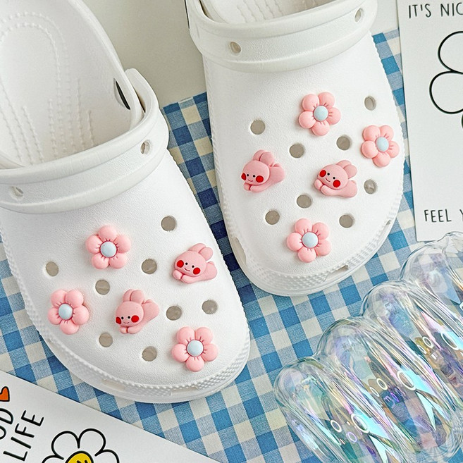 퍼니펀 토끼 꽃 파츠 세트 10P 핑크