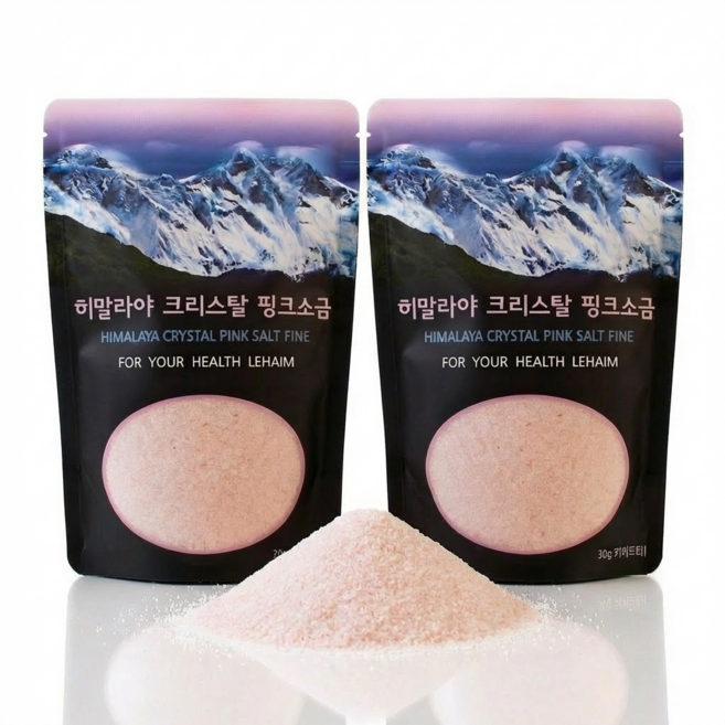 레하임 히말라야 핑크솔트 천연 미네랄 프리미엄 소금 1+1 특별구성, 가는입자, 2개, 300g