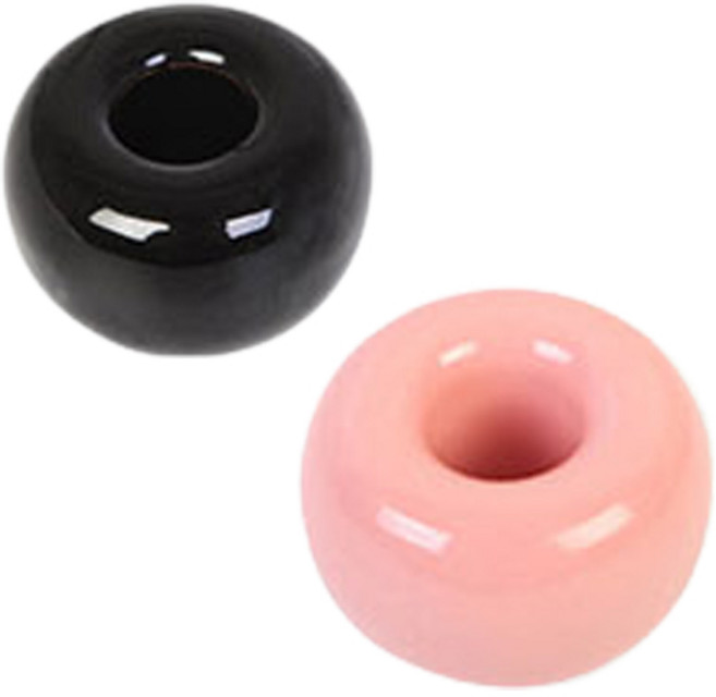 1+1 무지 도자기 칫솔꽂이, 블랙x핑크, 1개