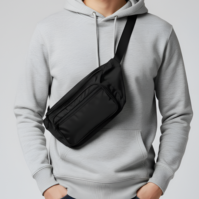 위벳 초경량 무지 힙색 여행용 허리가방 데일리 웨이스트백