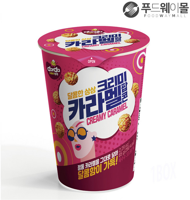 제이앤이 크리미카라멜팝콘 65g, 1개