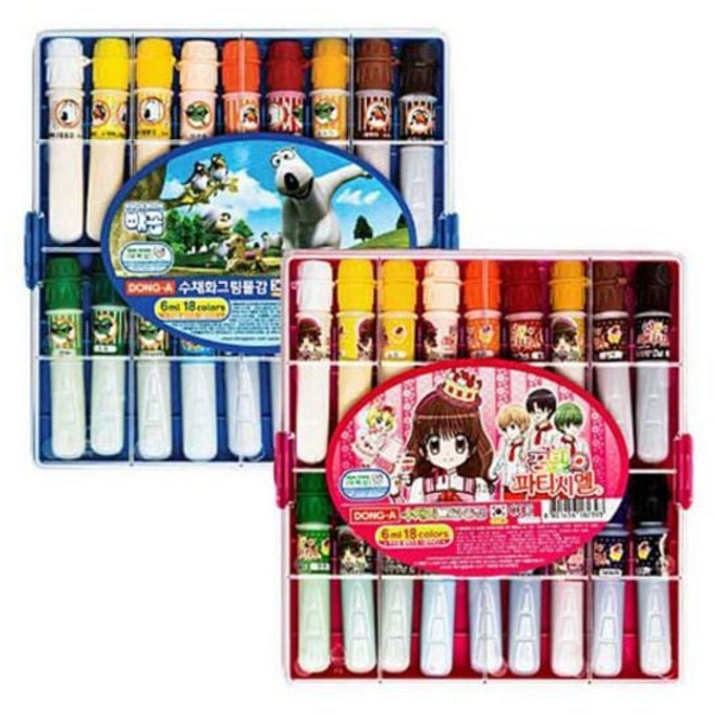 동아 수채화 케이 물감18색 파랑