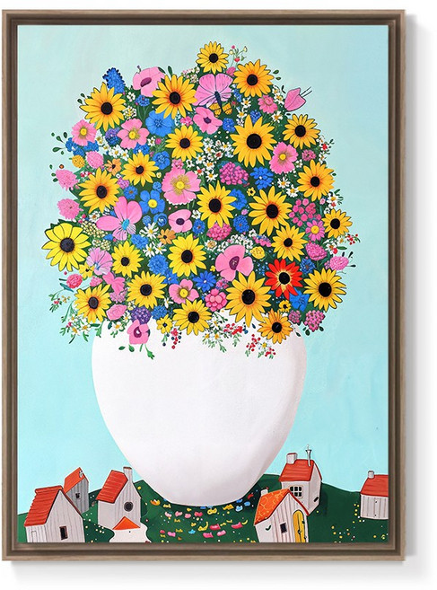 [인메이블] 행운이 피어나는 달항아리 5종 그림 행복 해바라기 꽃 그림 힐링 풍수 인테리어, 05.JUDY-희망, 캔버스액자, 12호[60.6x45.5cm]