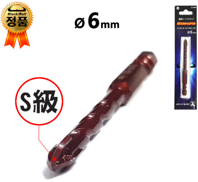 윤인컴퍼니 타일 기리 타일홀쏘 6mm 유리홀쏘 콘크리트 홀커터 홀컷터 화살기리 칼브룩용, 1개