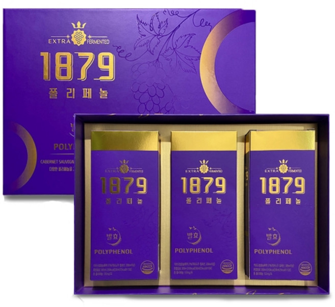혈행건강음료 1879 폴리페놀-파우치 1개월분-30포, 3개, 30ml, 3개