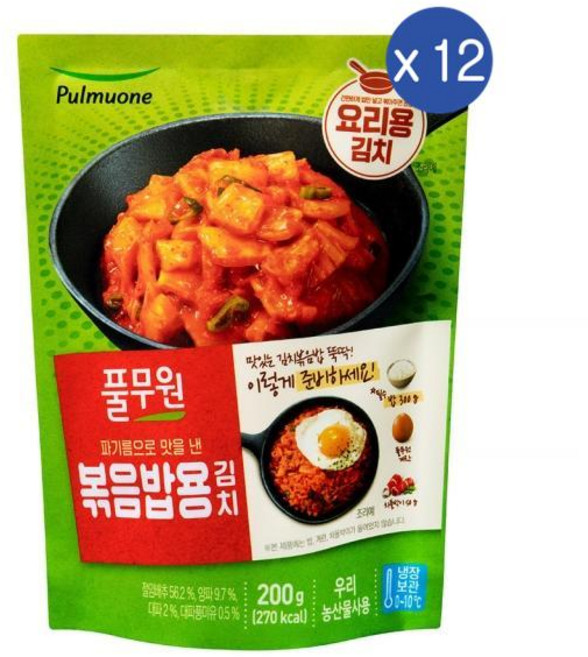 풀무원 볶음밥용 요리김치, 12개, 200g