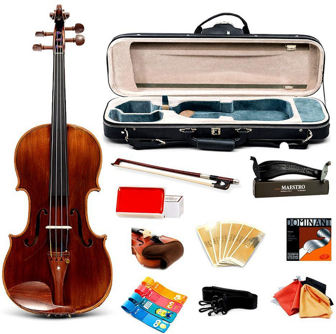 효정 수제 바이올린 HV500 입문용 방과후 고급구성세트, 1개, 유광 네츄럴, 4/4 사이즈