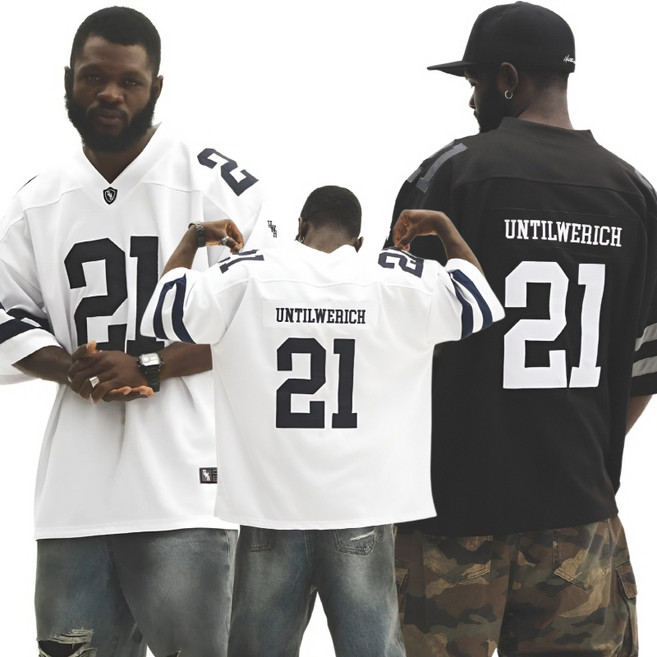 [D블리] 투라인 아이스하키 럭비티 반팔티 짐웨어 오버핏 블록코어 저지 럭비 유니폼 방송댄스 댄스복 공연의상