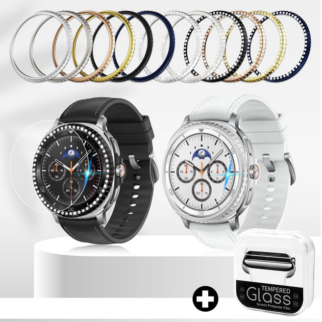 오르몽트 갤럭시워치8 클래식 ( OS 베젤링+강화유리 세트 ) 베젤스타일링 46mm 호환, OS베젤링(4)스타라이트