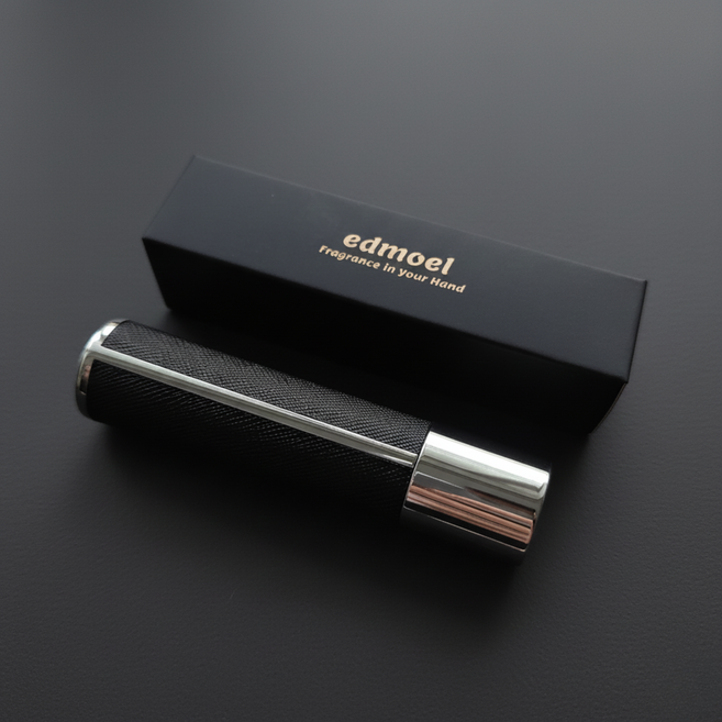 에드모엘 펌핑식 레더에디션 향수공병, 글로시 블랙, 1개
