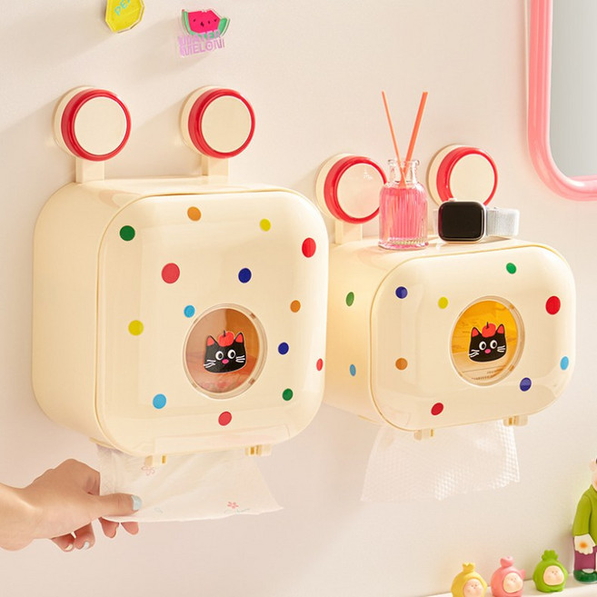 무타공 휴지걸이 휴지케이스 벽결이 수납함 방수휴지걸이 젖지않는휴지, 1개, 1단